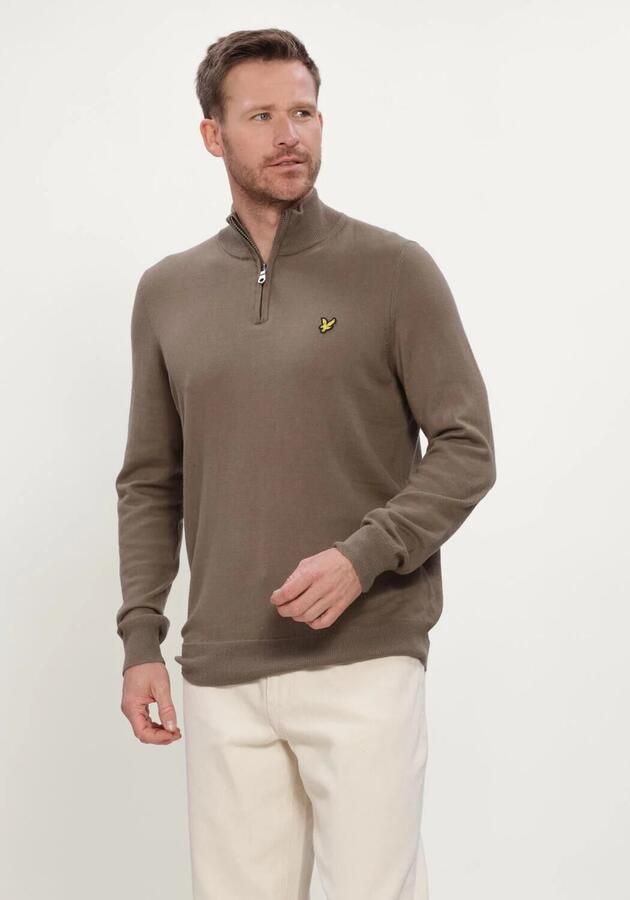 LYLE & SCOTT Heren Truien & Vesten Cotton Merino Quarter Zip Jumper Bruin