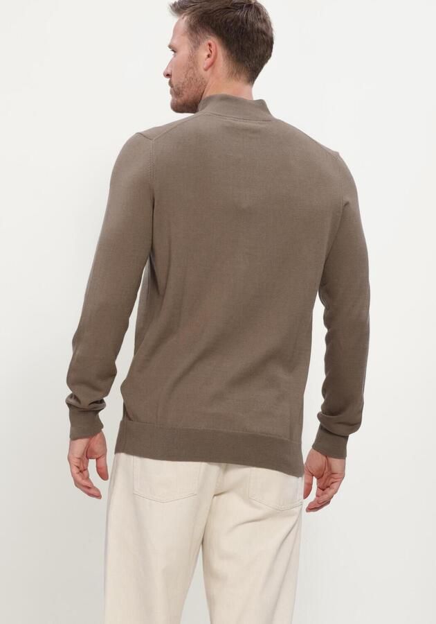 LYLE & SCOTT Heren Truien & Vesten Cotton Merino Quarter Zip Jumper Bruin - Foto 2