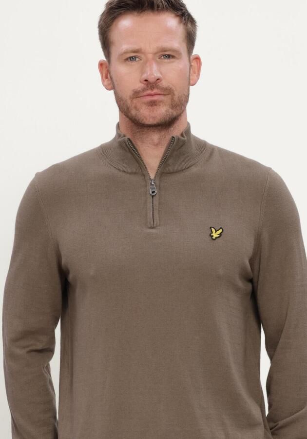 LYLE & SCOTT Heren Truien & Vesten Cotton Merino Quarter Zip Jumper Bruin - Foto 3