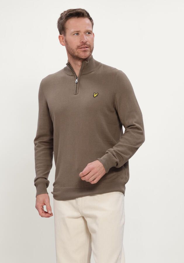 LYLE & SCOTT Heren Truien & Vesten Cotton Merino Quarter Zip Jumper Bruin