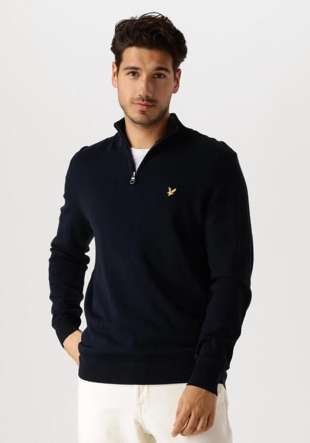 Lyle & Scott Trui Lyle & Scott KN2112VC CTTN MERINO QRTR ZIP JUMP-Z271 DARK NAVY - Foto 4