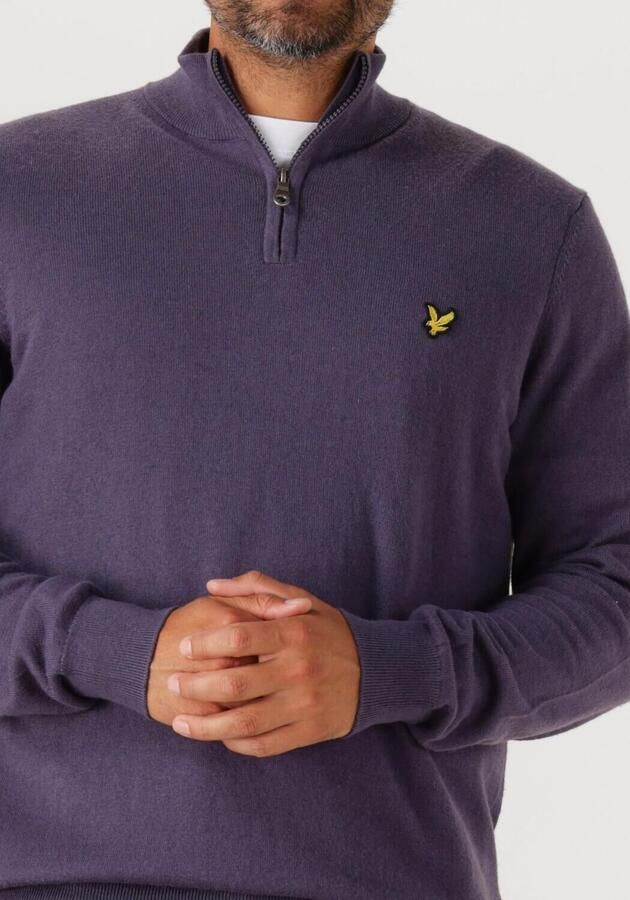 LYLE & SCOTT Heren Truien & Vesten Cotton Merino Quarter Zip Jumper Paars