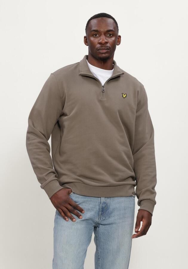 Lyle & Scott Sweater Lyle & Scott ML2022V LOOPBACK QUARTER ZIP SWEAT-X569 KHAKI ASH