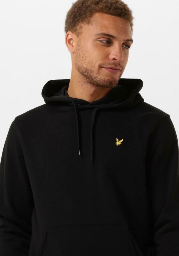 Lyle & Scott Katoenen Pullover Hoodie met Kangaroo Zak Zwart Heren