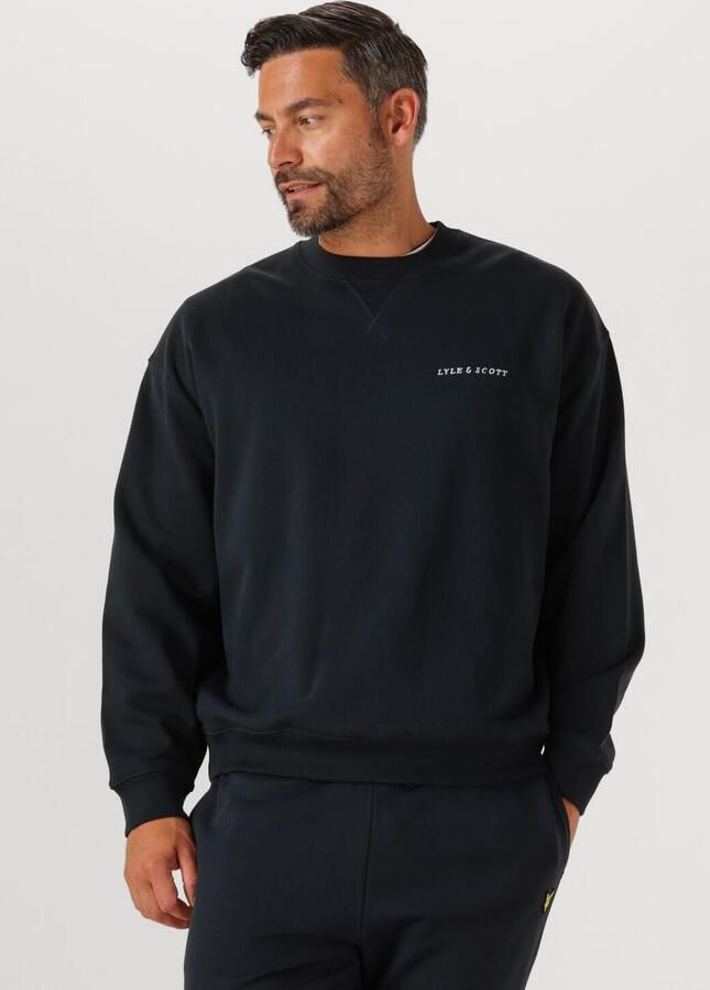 LYLE & SCOTT Heren Truien & Vesten Script Brush Back Crew Neck Sweatshirt Donkerblauw - Foto 4
