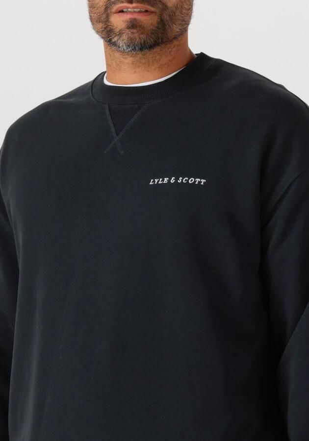 LYLE & SCOTT Heren Truien & Vesten Script Brush Back Crew Neck Sweatshirt Donkerblauw - Foto 3