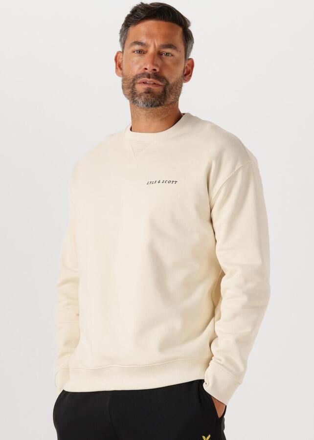 LYLE & SCOTT Heren Truien & Vesten Script Brush Back Crew Neck Sweatshirt Ecru - Foto 4