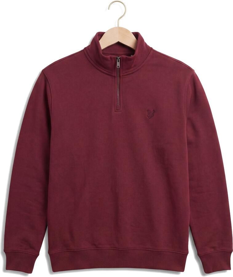 LYLE & SCOTT Heren Truien & Vesten Superfine Quarter Zip Sweatshirt Bordeaux - Foto 2