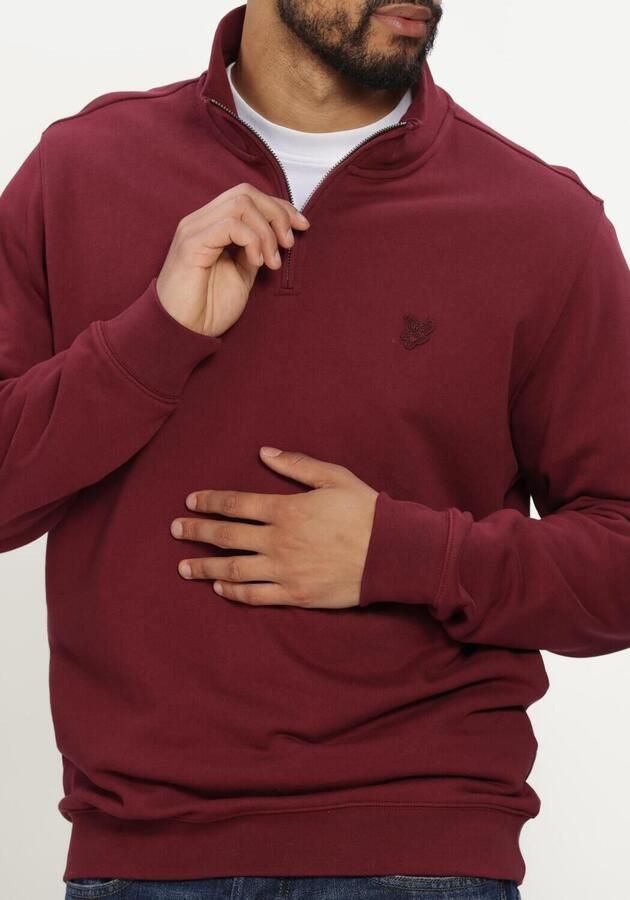 LYLE & SCOTT Heren Truien & Vesten Superfine Quarter Zip Sweatshirt Bordeaux - Foto 4