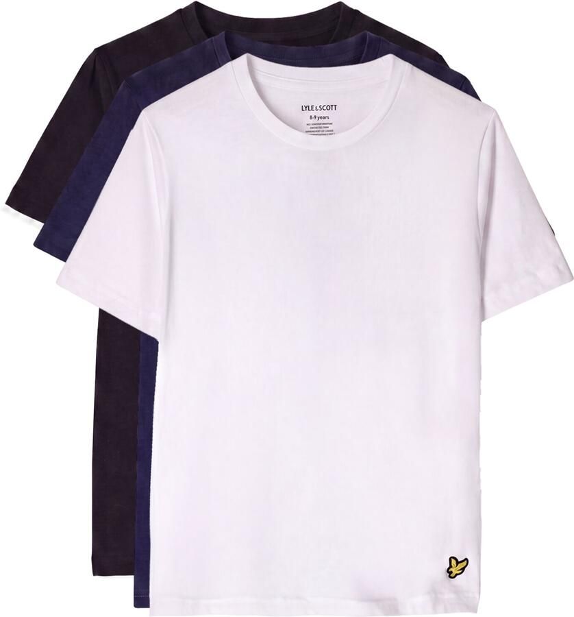 LYLE & SCOTT Jongens Ondergoed & Nachtkleding Loungewear 3 Pack T-shirts Donkerblauw