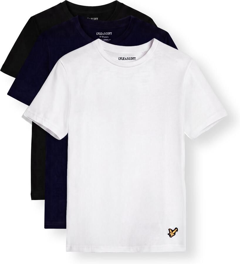 LYLE & SCOTT Jongens Ondergoed & Nachtkleding Loungewear 3 Pack T-shirts Donkerblauw - Foto 2