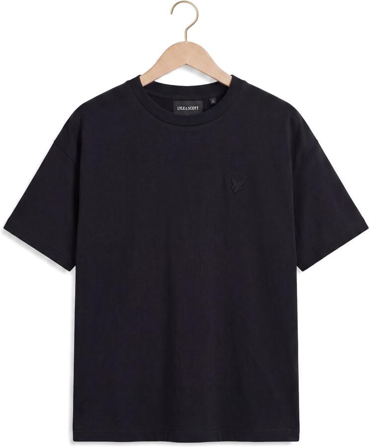 LYLE & SCOTT Jongens Polo's & T-shirts Heavy Weight Relaxed T-shirt Zwart