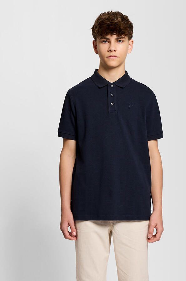 LYLE & SCOTT Jongens Polo's & T-shirts Linen Polo Shirt Donkerblauw - Foto 3