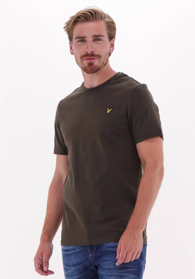 Lyle & Scott Groen Basic T-Shirt van Hoge Kwaliteit Olijf 100% Katoen Green Heren