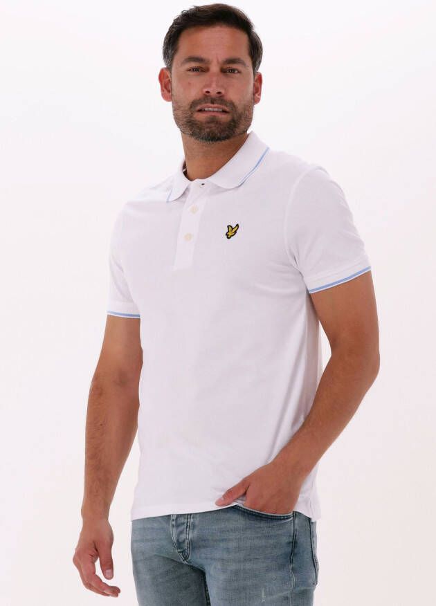 Lyle & Scott oversized polo met contrastbies white light blue - Foto 2