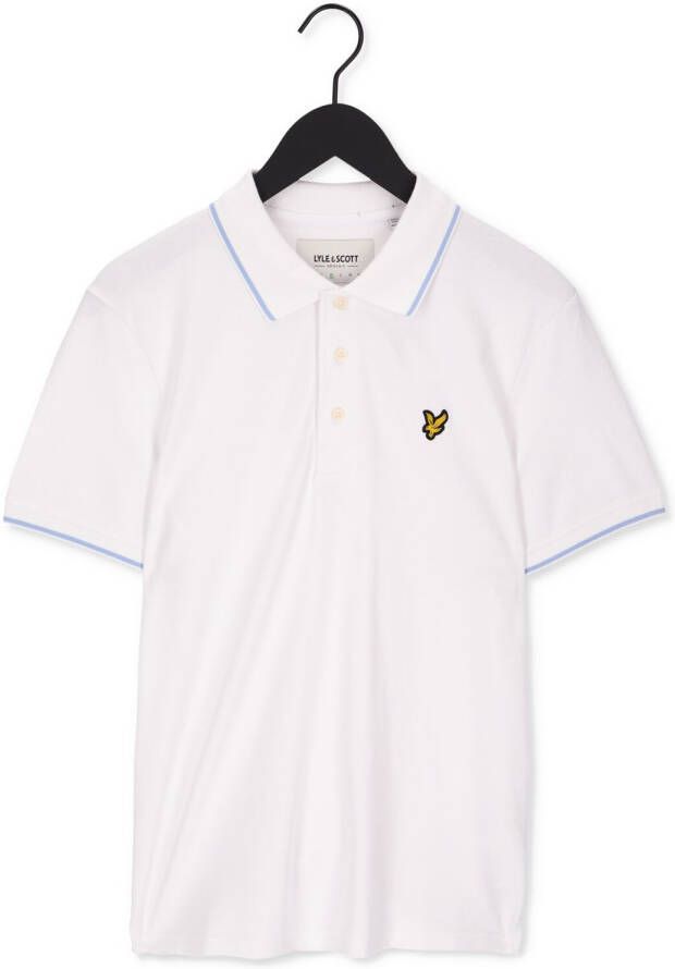 Lyle & Scott oversized polo met contrastbies white light blue