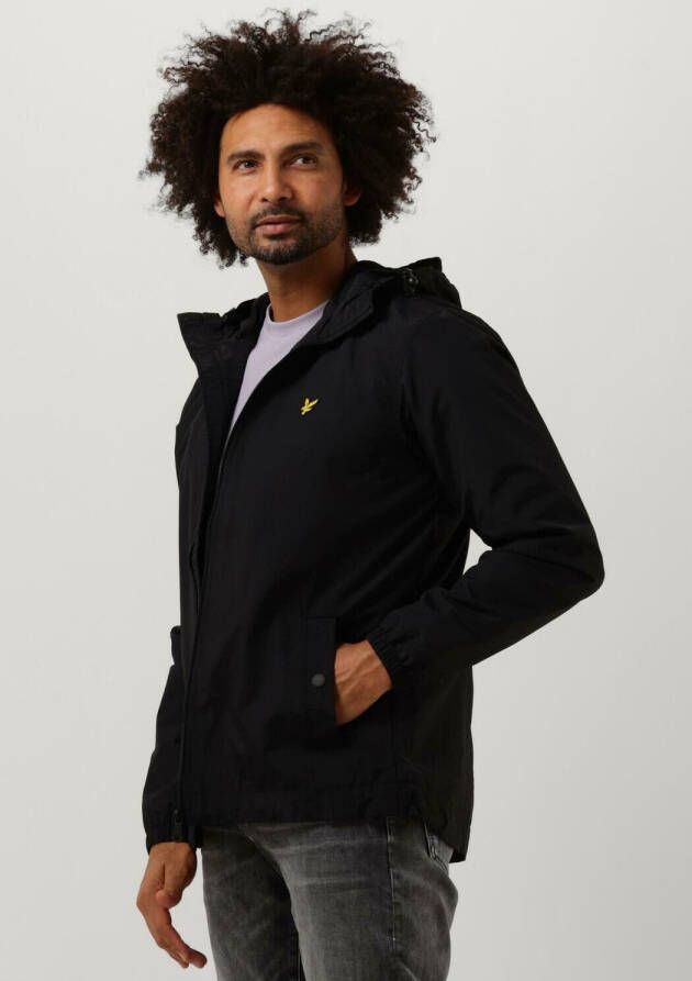 Lyle & Scott Zwarte Windbreaker Jas met Golden Eagle Logo Black Heren