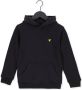 Lyle & Scott hoodie met borduursels zwart Sweater Jongens Katoen Capuchon 128-134 - Thumbnail 1