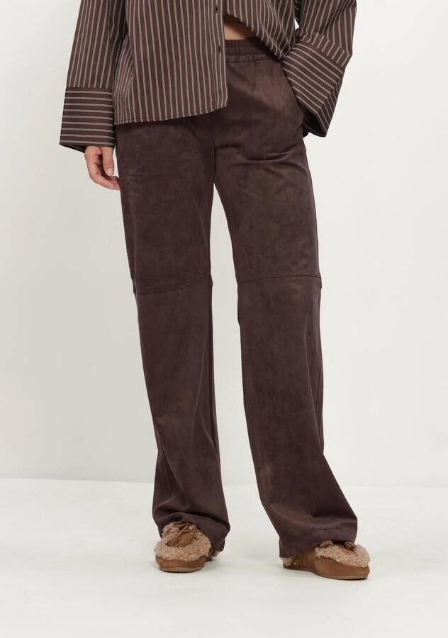MAC Dames Broeken 0455 Velour Chiara Wide Leg Bruin-32