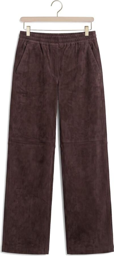 MAC Dames Broeken 0455 Velour Chiara Wide Leg Bruin-32 - Foto 4
