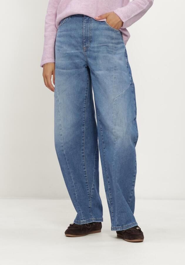 MAC Dames Jeans 0333l Auth. Comfort Vintage Denim Dakota Seam Barrel Fit Blauw