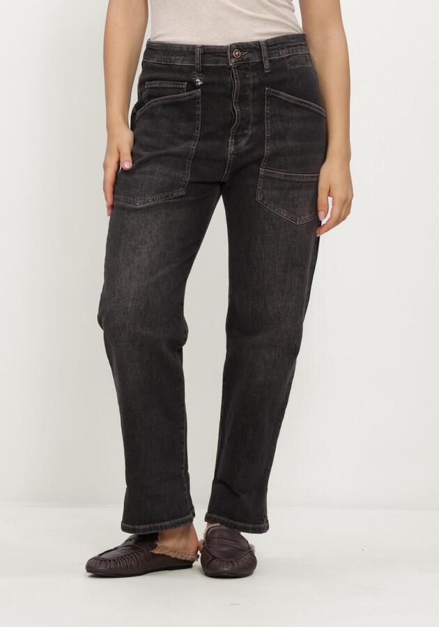 MAC Dames Jeans 0361l Authentic Comfort Denim Baggy Relaxed Fit Donkergrijs-32