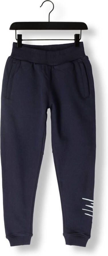 Malelions slim fit joggingbroek Split Essential met logo donkerblauw lichtblauw Jongens Katoen 164