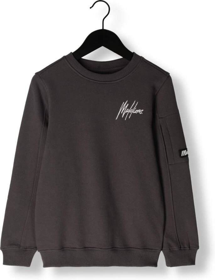 Malelions sweater Pocket donkergrijs Effen 164 | Sweater van