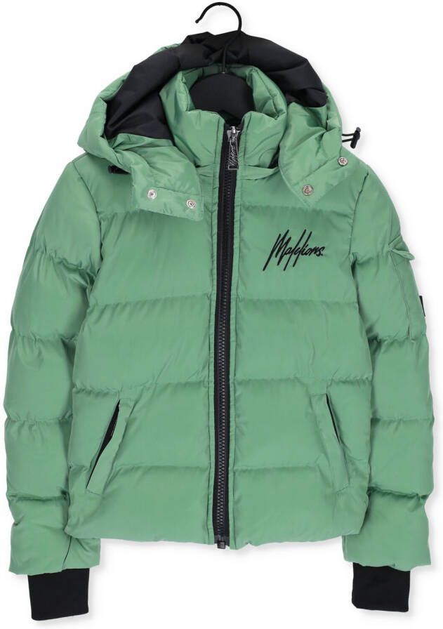 Malelions Groene Gewatteerde Jas Junior Patch Puffer
