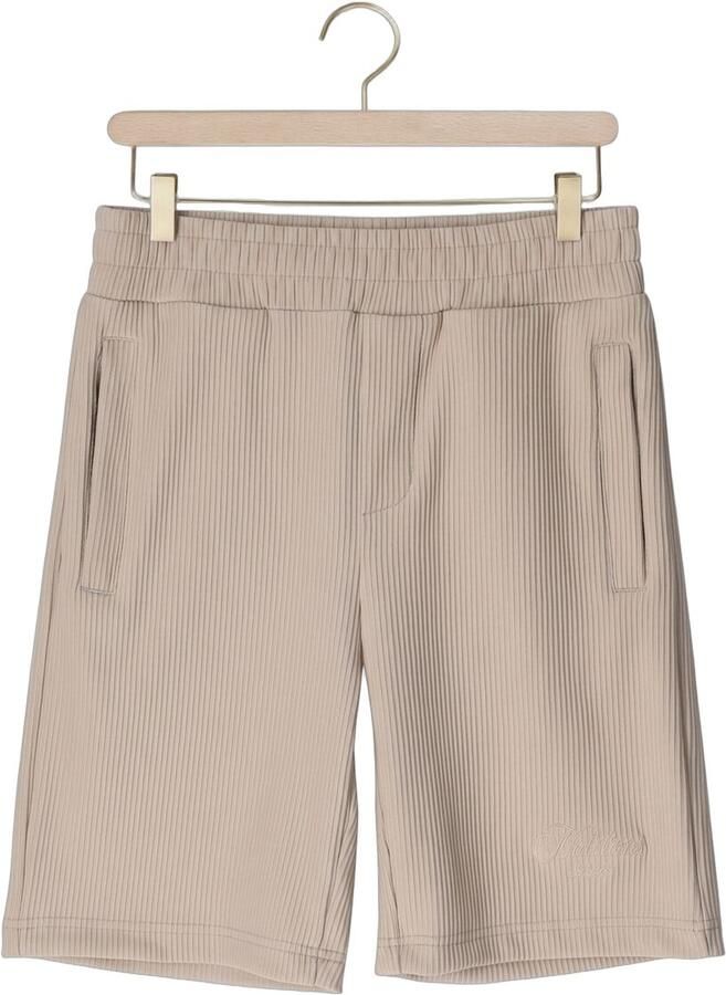MALELIONS Jongens Broeken Ribbed Script Shorts Zand