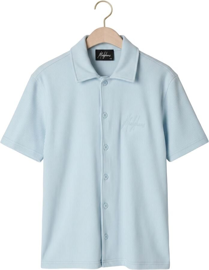 MALELIONS Jongens Overhemden Horizon Ribbed Shirt Lichtblauw