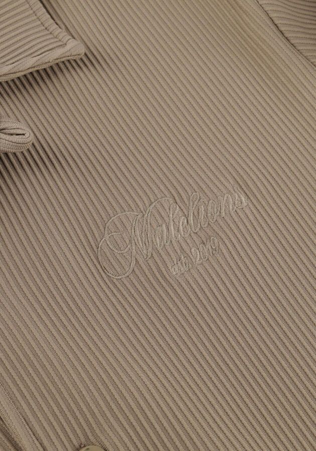 MALELIONS Jongens Overhemden Ribbed Script Shirt Beige