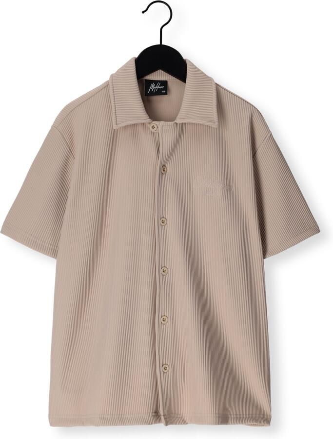 MALELIONS Jongens Overhemden Ribbed Script Shirt Beige