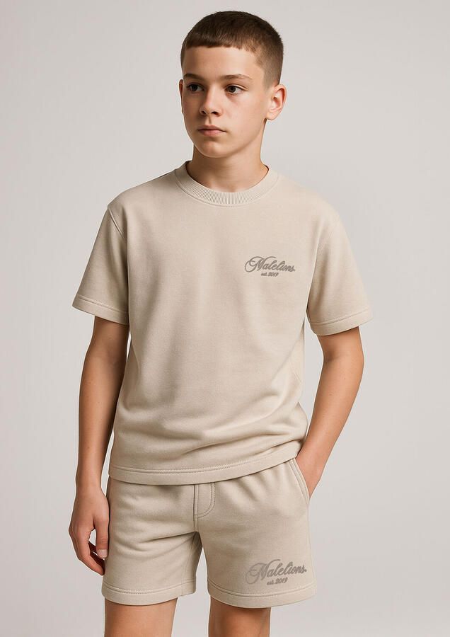 MALELIONS Jongens Polo's & T-shirts Relaxed Interlock T-shirt Beige - Foto 2