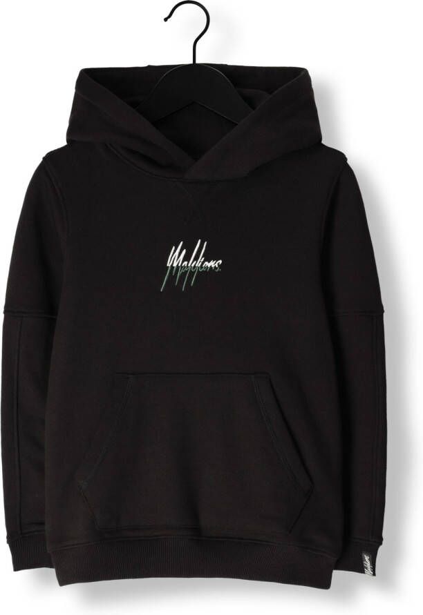 Malelions hoodie Split Essentials met backprint zwart donkergroen Sweater 152