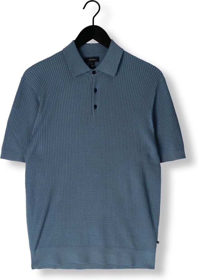 Matinique regular polo met ingebreid patroon blauw