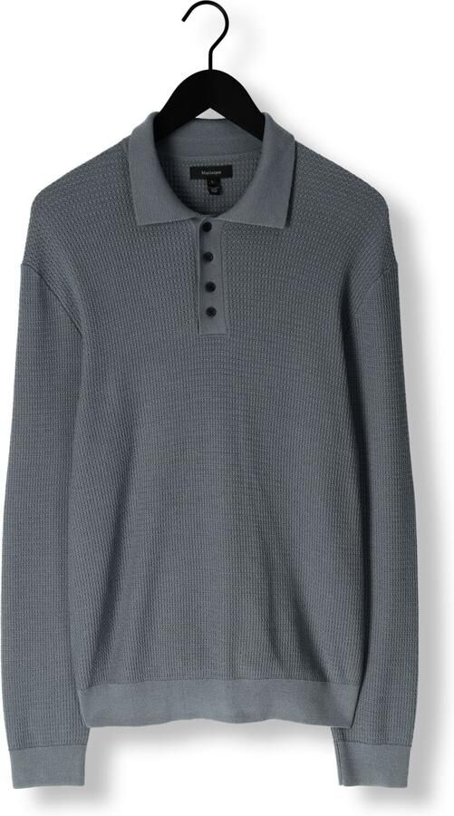 Matinique trui met wol met ingebreid patroon grijsblauw - Foto 3