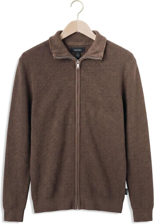 Matinique Slim fit gebreid jack van katoenmix model 'lagoon' - Foto 4