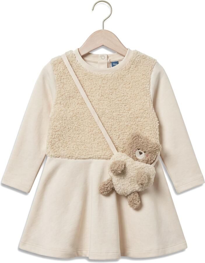 MAYORAL Baby Jurken Combined Dress With Bag Beige