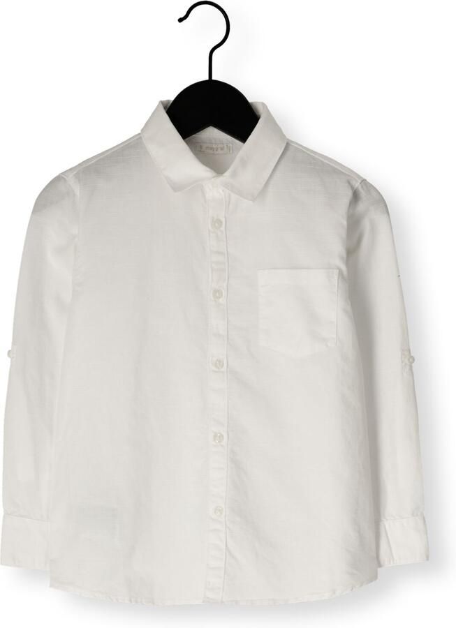 MAYORAL Jongens Overhemden L s Linen Shirt Wit