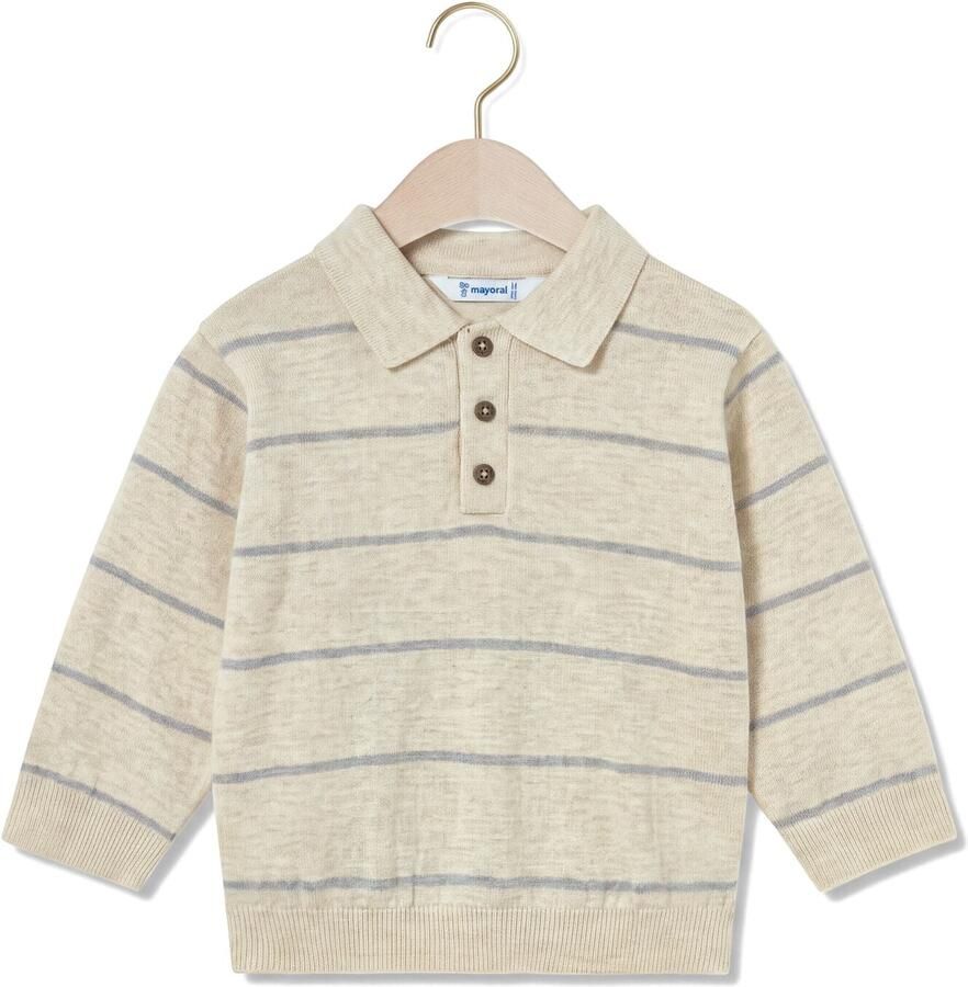 MAYORAL Jongens Polo's & T-shirts L s Knit Polo Ecru