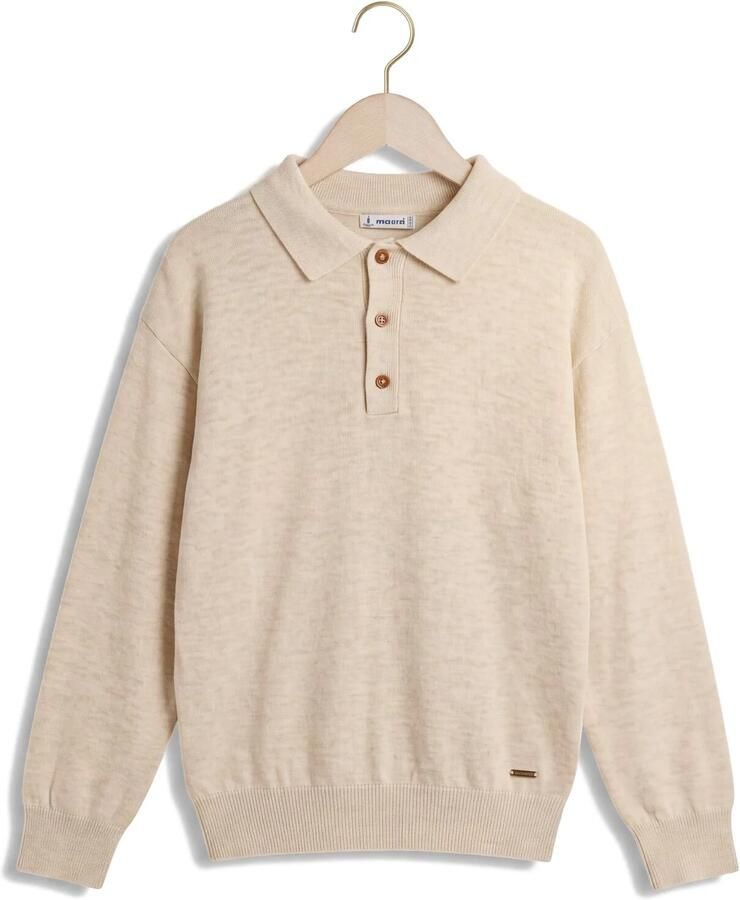 MAYORAL Jongens Truien & Vesten L s Knit Polo Ecru