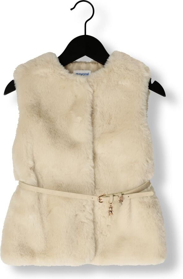 MAYORAL Meisjes Blazers Fur Vest With Belt Creme - Foto 2