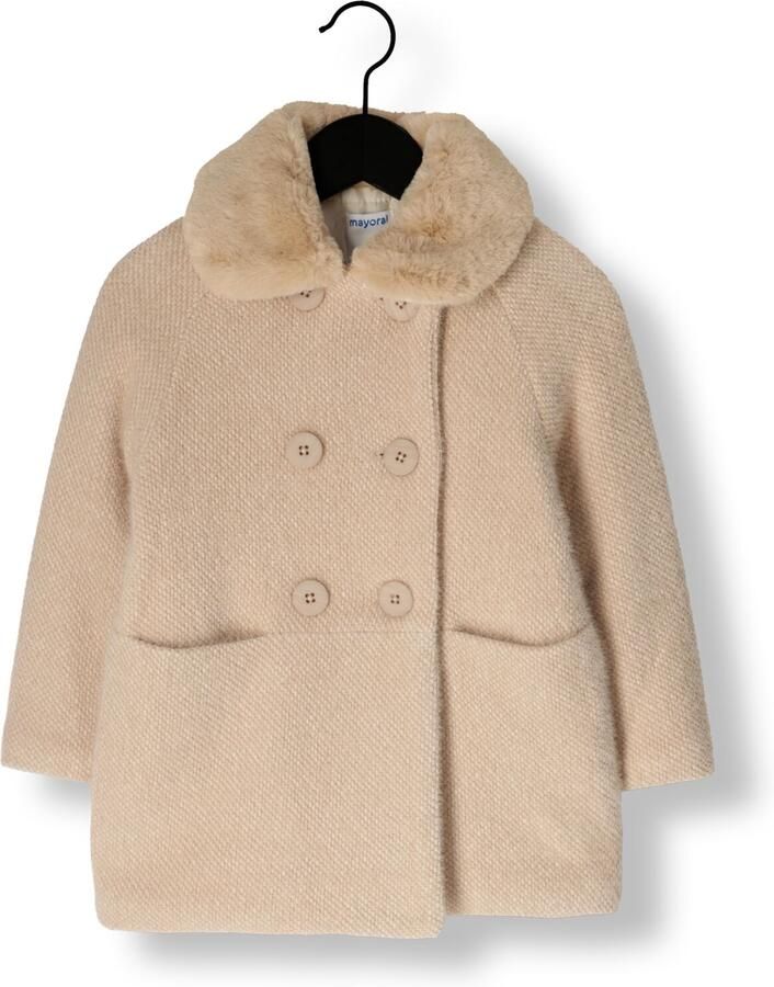 MAYORAL Meisjes Jassen Knitted Fur Coat Zand - Foto 3