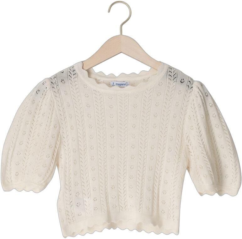 MAYORAL Meisjes Tops & T-shirts S s Knit T-shirt Creme