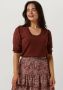 MINUS Dames Tops & T-shirts Pam Scoop Neck Half Sleeve Knit T-shirt Bruin - Thumbnail 1