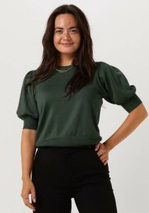 Minus Groene T-shirt Liva Puff Half Sleeve Knit Pullover