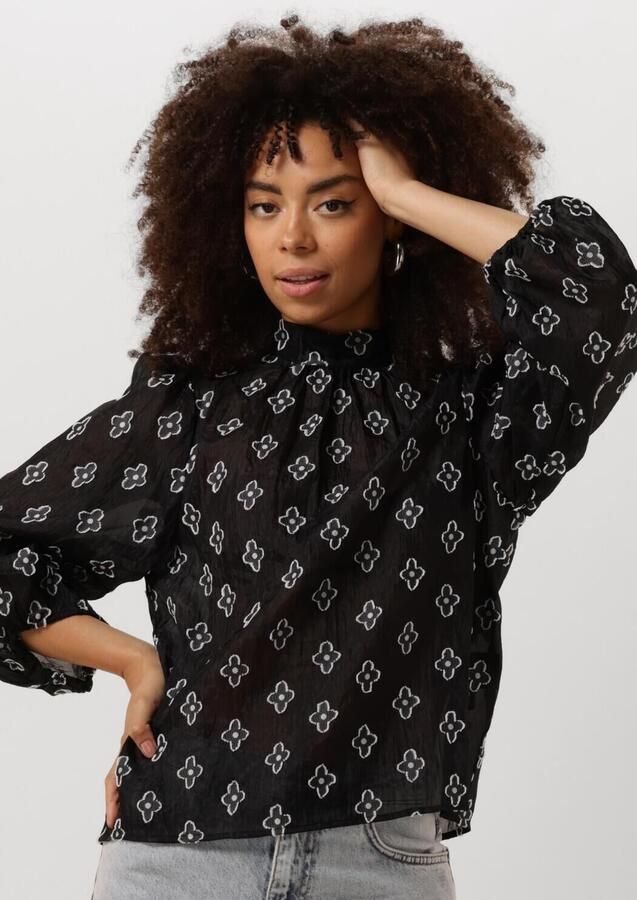 MINUS Dames Blouses Agina Round Neck Blouse Zwart - Foto 4