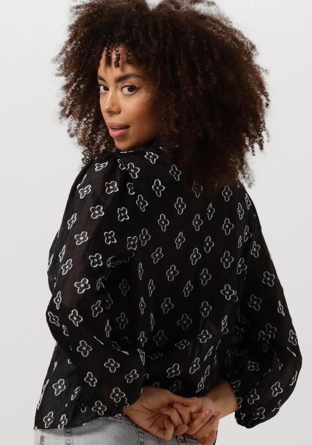 MINUS Dames Blouses Agina Round Neck Blouse Zwart - Foto 2