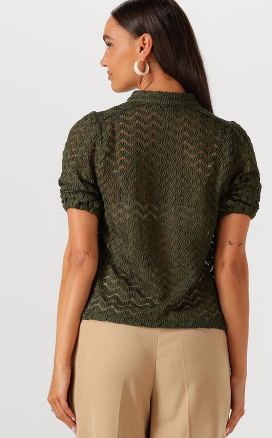 MINUS Dames Blouses Jeva Half Sleeve Blouse Donkergroen - Foto 3